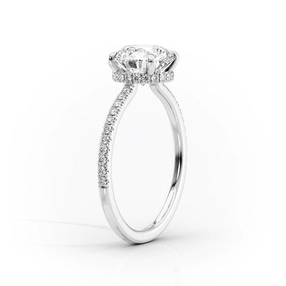 3.0 CT Oval Moissanite Hidden Halo Pave Setting Engagement Ring - farrellouise