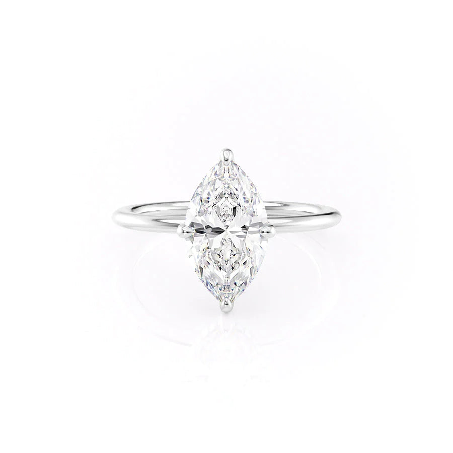 3.0 CT Marquise Moissanite Hidden Halo Engagement Ring - farrellouise