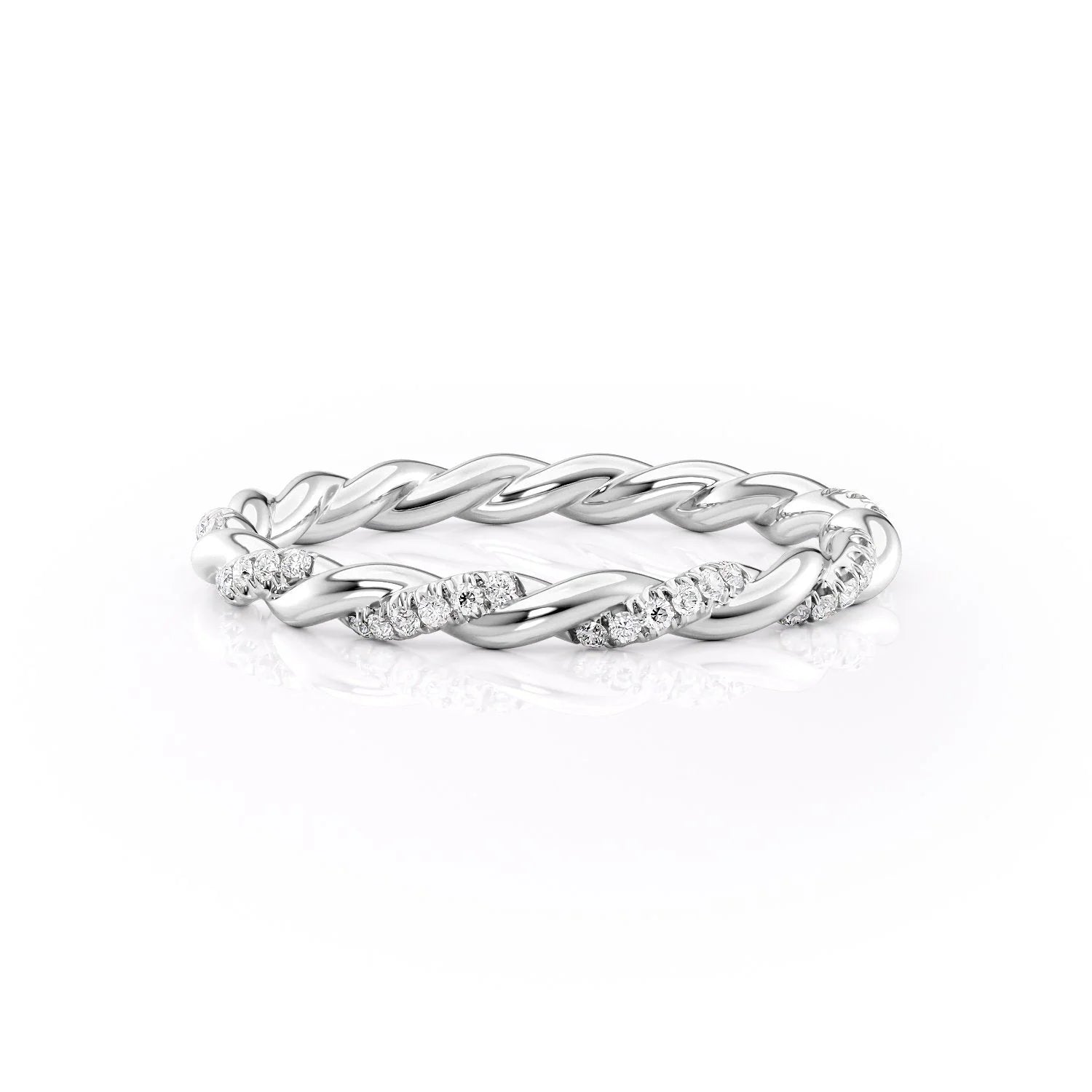 0.05 TCW Round Moissanite Twisted Wedding Band - farrellouise