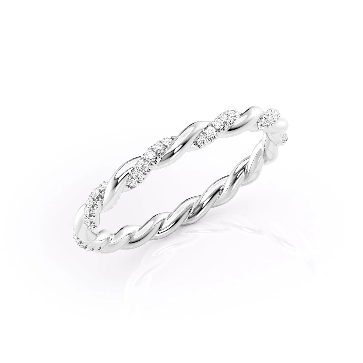 0.05 TCW Round Moissanite Twisted Wedding Band - farrellouise