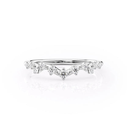 0.20 TCW Round Moissanite Curved Wedding Band - farrellouise