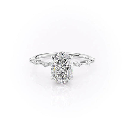 2.0 CT Oval Moissanite Dainty Pave Setting Engagement Ring - farrellouise