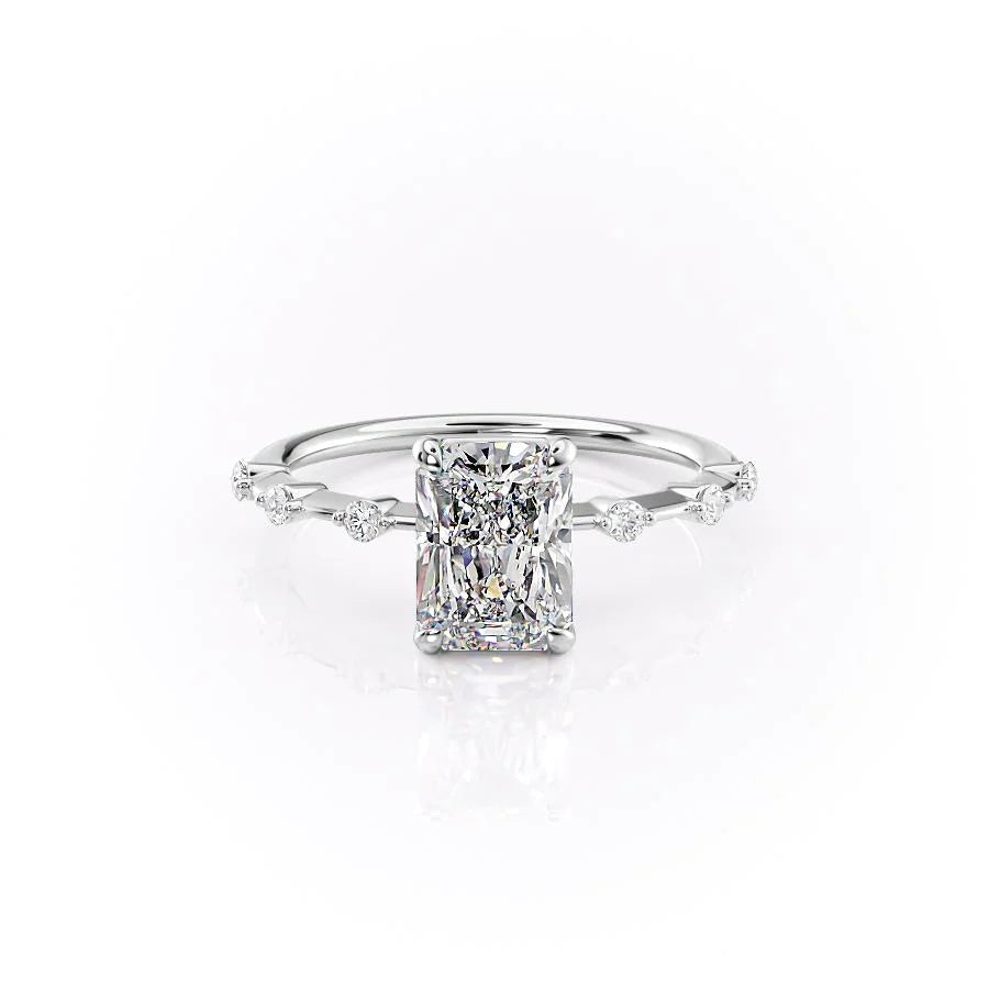 2.50 CT Radiant Moissanite Dainty Pave Setting Engagement Ring - farrellouise