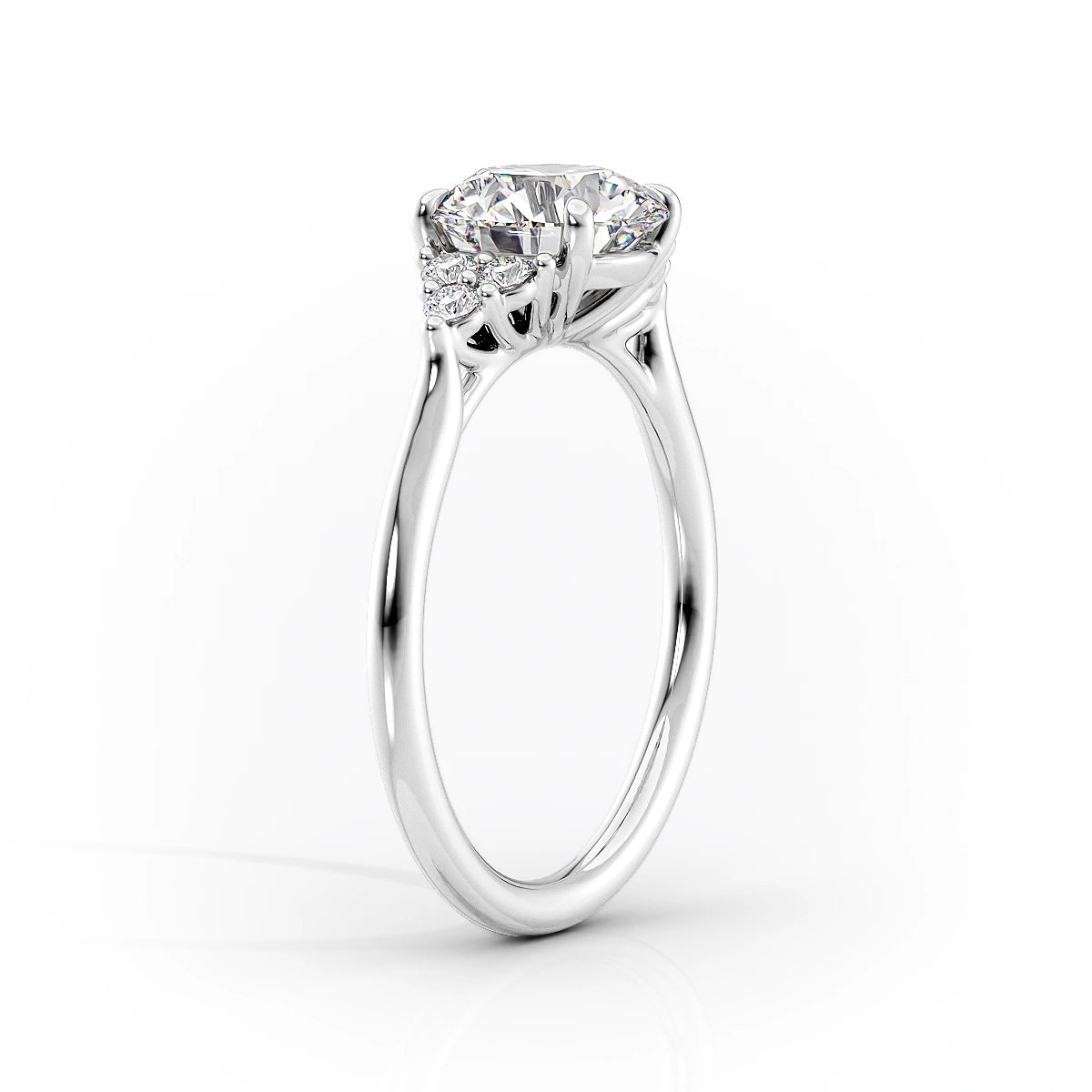 2.0 CT Radiant Moissanite Cluster Engagement Ring - farrellouise