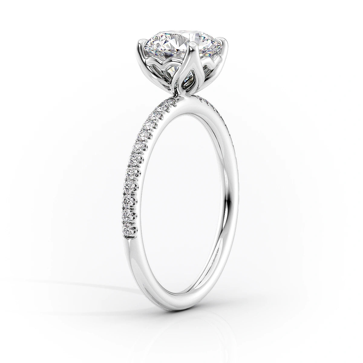 2.0 CT Radiant Moissanite Pave Setting Engagement Ring - farrellouise