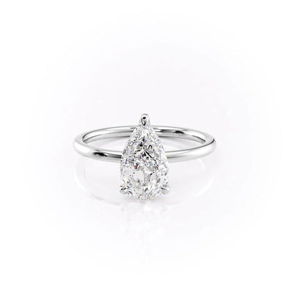 3.0 CT Pear Moissanite Hidden Halo Engagement Ring - farrellouise