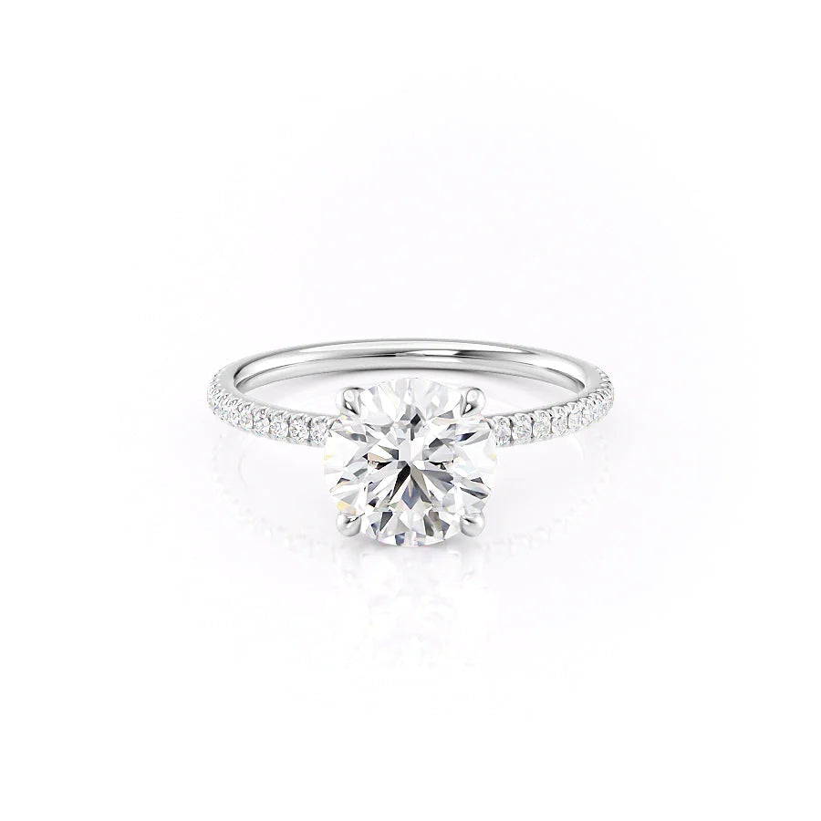 2.0 CT Round Moissanite Hidden Halo Engagement Ring - farrellouise