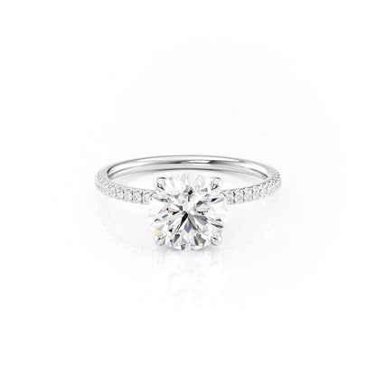 2.0 CT Round Moissanite Hidden Halo Engagement Ring - farrellouise