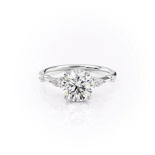 1.50 CT Round Moissanite Hidden Halo Engagement Ring - farrellouise