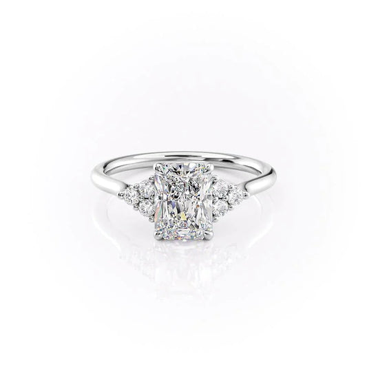 2.0 CT Radiant Moissanite Cluster Engagement Ring - farrellouise