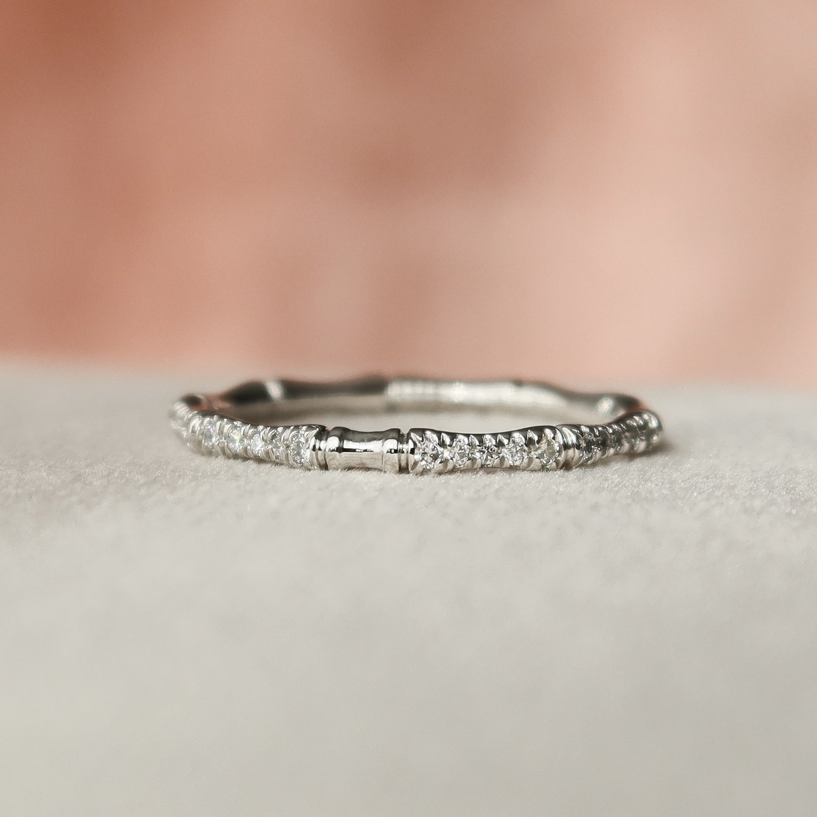 0.10 TCW Round Moissanite Unique Wedding Band - farrellouise