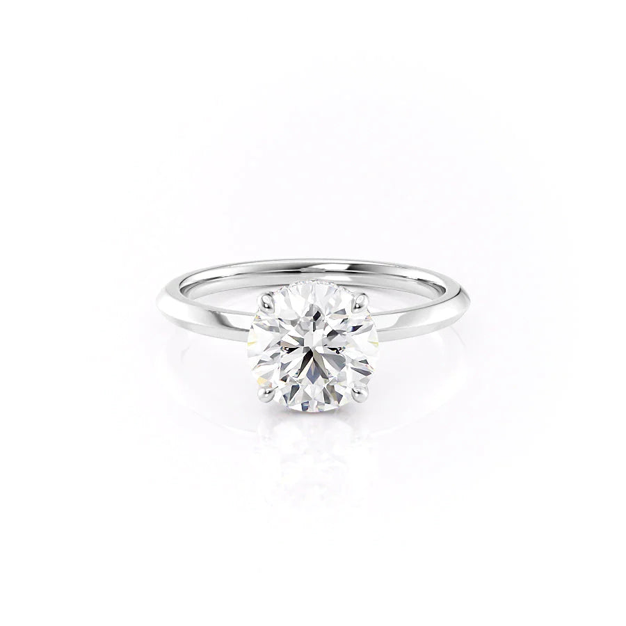 3.0 CT Round Moissanite Hidden Halo Engagement Ring - farrellouise