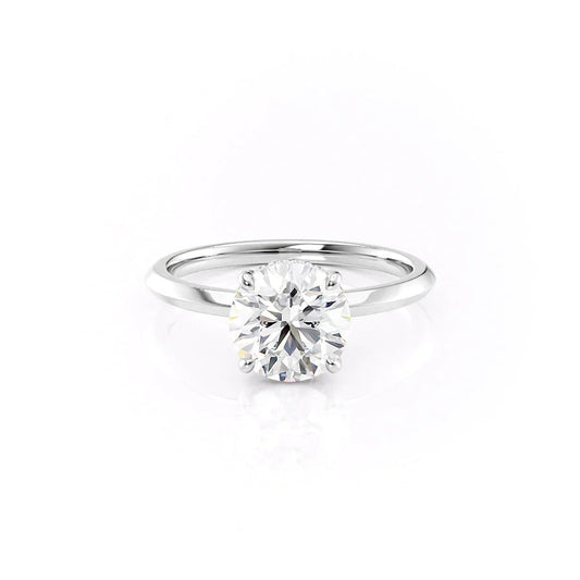 3.0 CT Round Moissanite Hidden Halo Engagement Ring - farrellouise