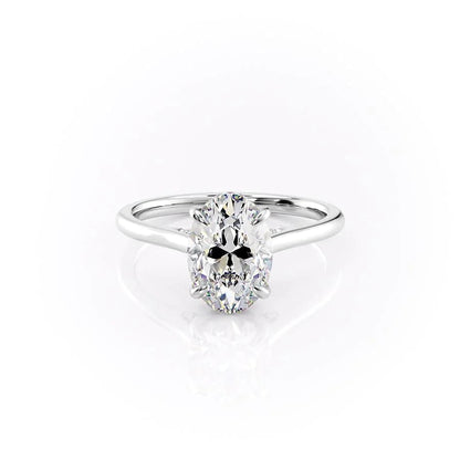 1.50 CT Oval Moissanite Hidden Halo Engagement Ring - farrellouise