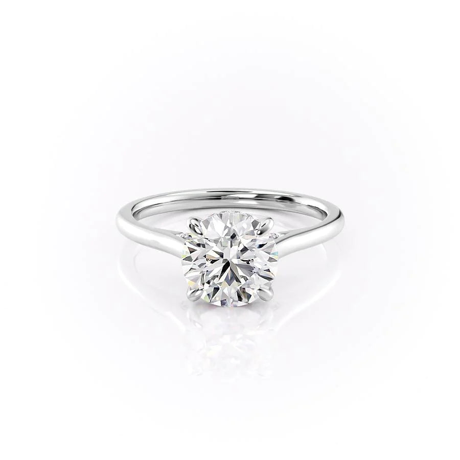 1.50 CT Round Moissanite Hidden Halo Engagement Ring - farrellouise