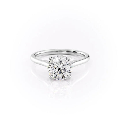 1.50 CT Round Moissanite Hidden Halo Engagement Ring - farrellouise