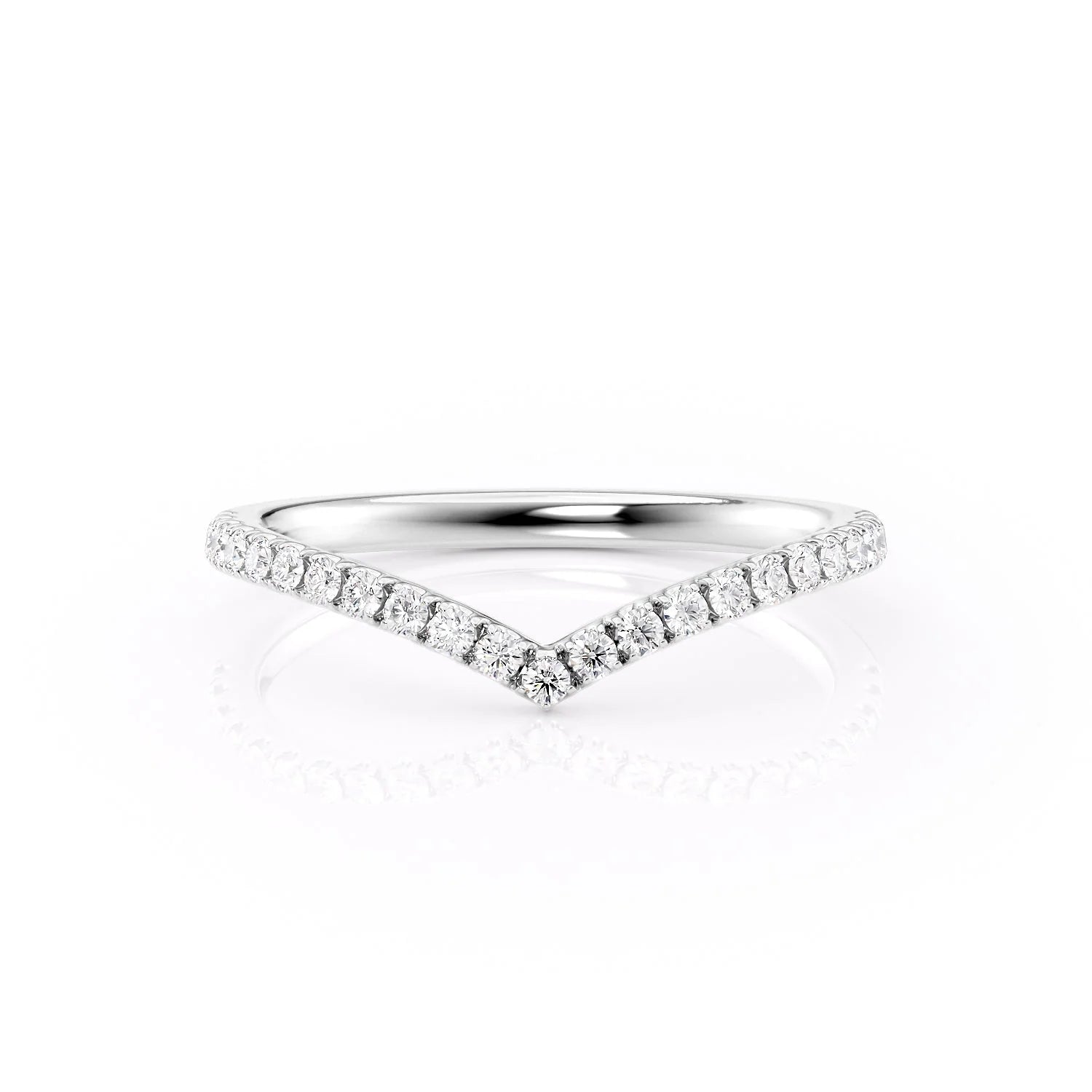 0.18 TCW Round Moissanite Curved Wedding Band - farrellouise