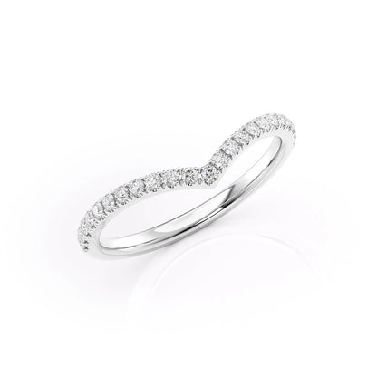 0.18 TCW Round Moissanite Curved Wedding Band - farrellouise