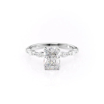 2.50 CT Radiant Moissanite Hidden Halo Engagement Ring With Pave Setting - farrellouise