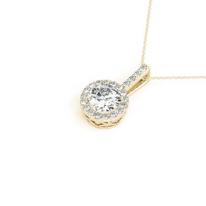 Halo 0.85 Carats Round Shape Moissanite Necklace