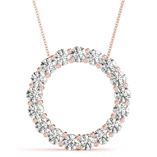 Circle Pendant  2.0 Carats Round Shape Moissanite Necklace