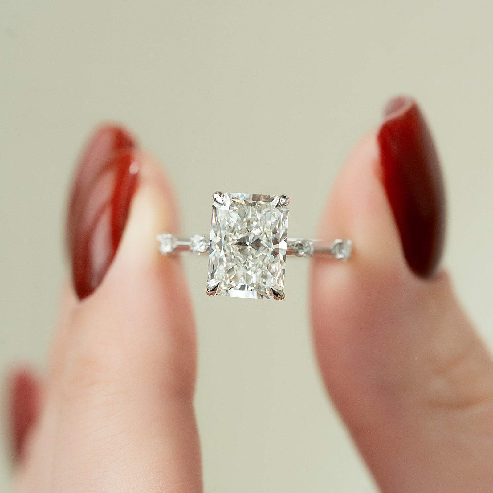 3.50 CT Radiant Moissanite Dainty Engagement Ring - farrellouise