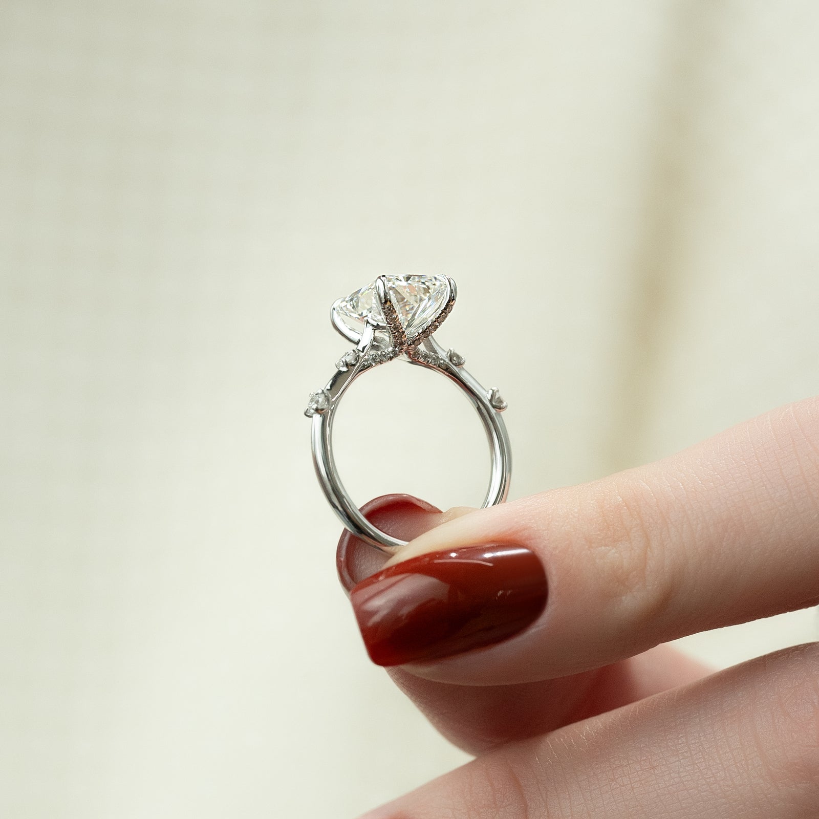 3.50 CT Radiant Moissanite Dainty Engagement Ring - farrellouise