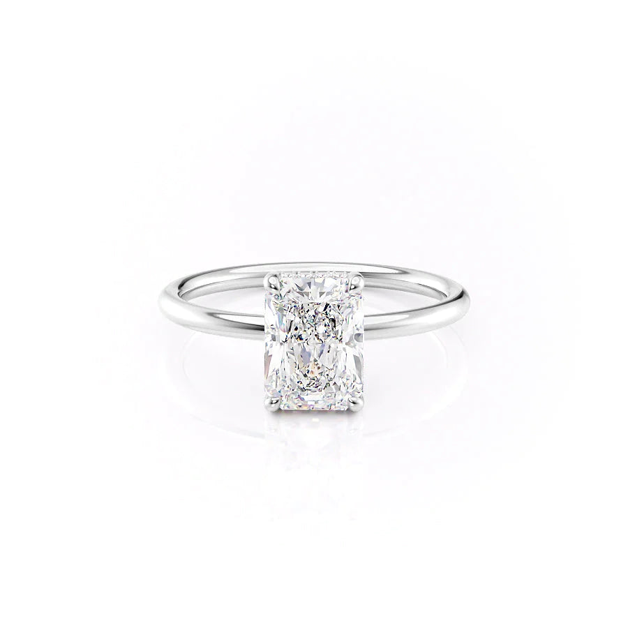 2.0 CT Radiant Moissanite Hidden Halo Engagement Ring - farrellouise