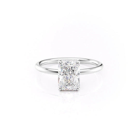 2.0 CT Radiant Moissanite Hidden Halo Engagement Ring - farrellouise