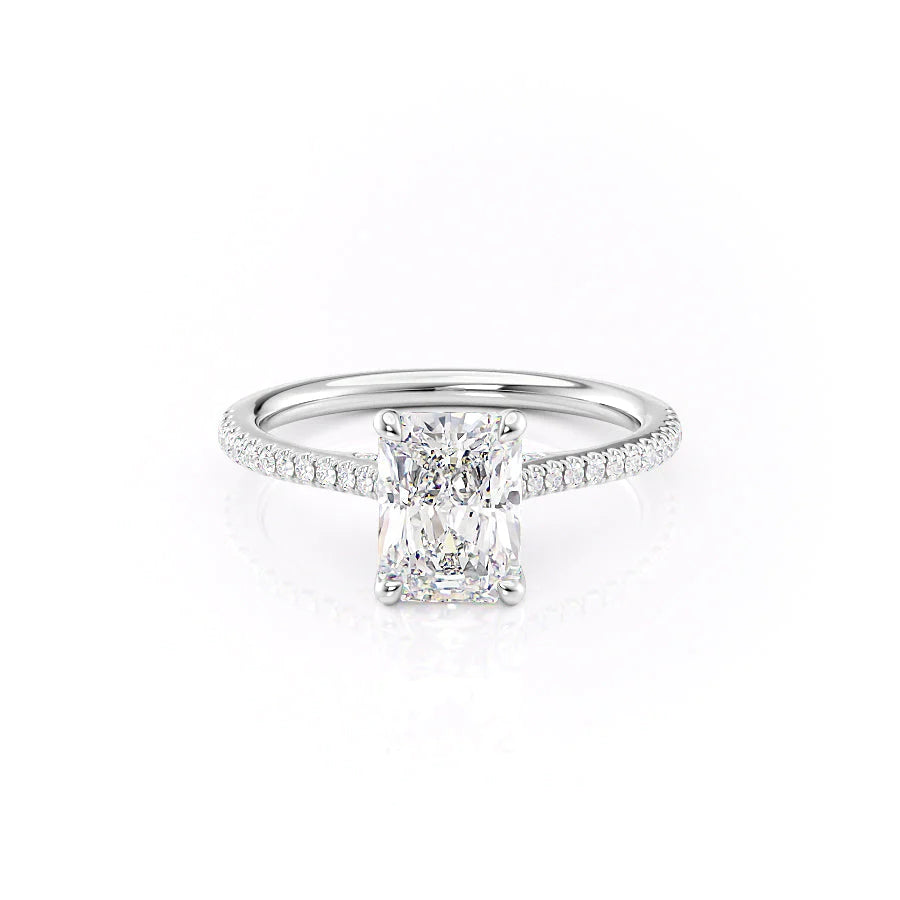 1.50 CT Radiant Moissanite Pave Setting Engagement Ring - farrellouise