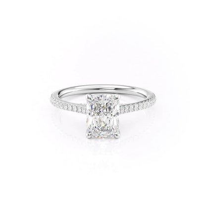 1.50 CT Radiant Moissanite Pave Setting Engagement Ring - farrellouise