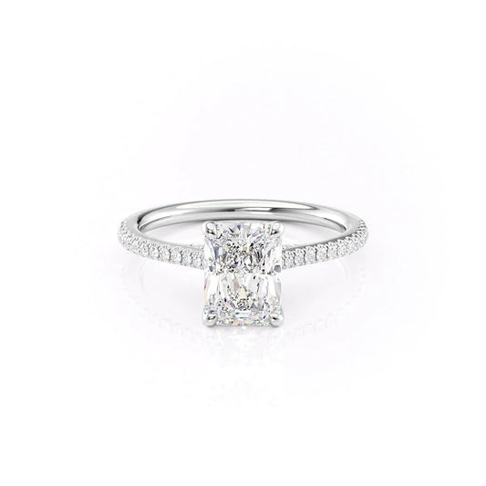 1.50 CT Radiant Moissanite Pave Setting Engagement Ring - farrellouise