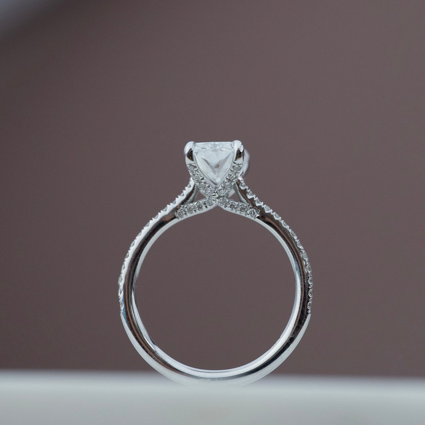 1.50 CT Radiant Moissanite Pave Setting Engagement Ring - farrellouise