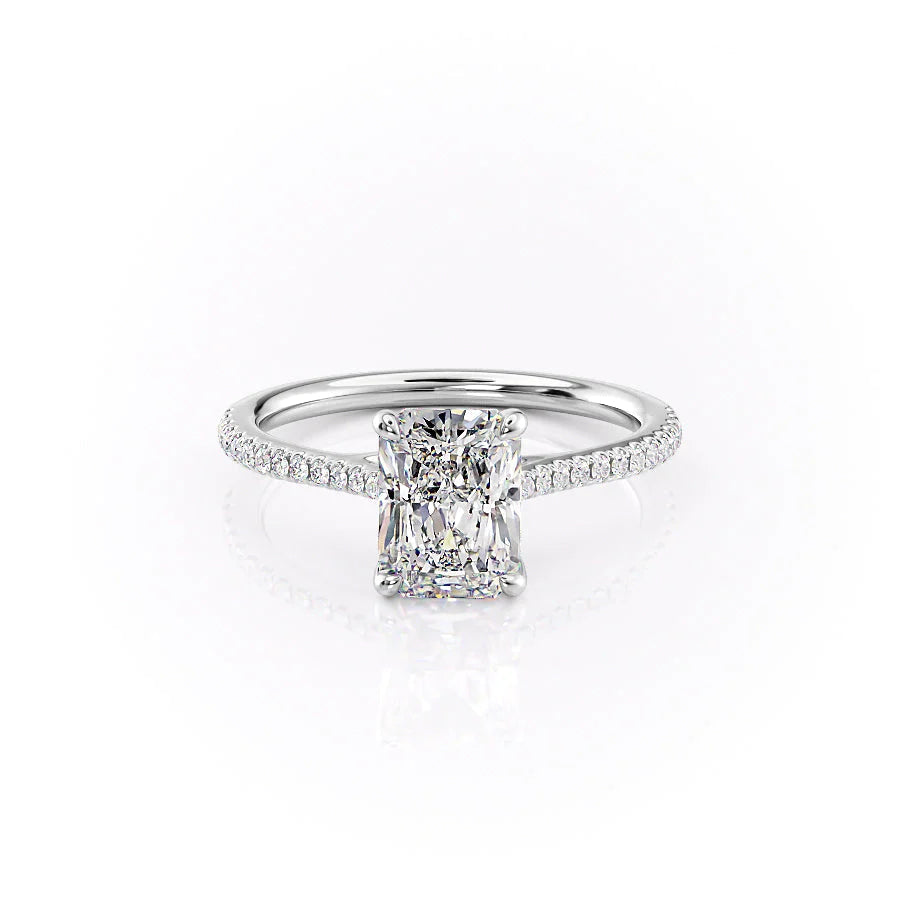 1.0 CT Radiant Moissanite Pave Setting Engagement Ring - farrellouise