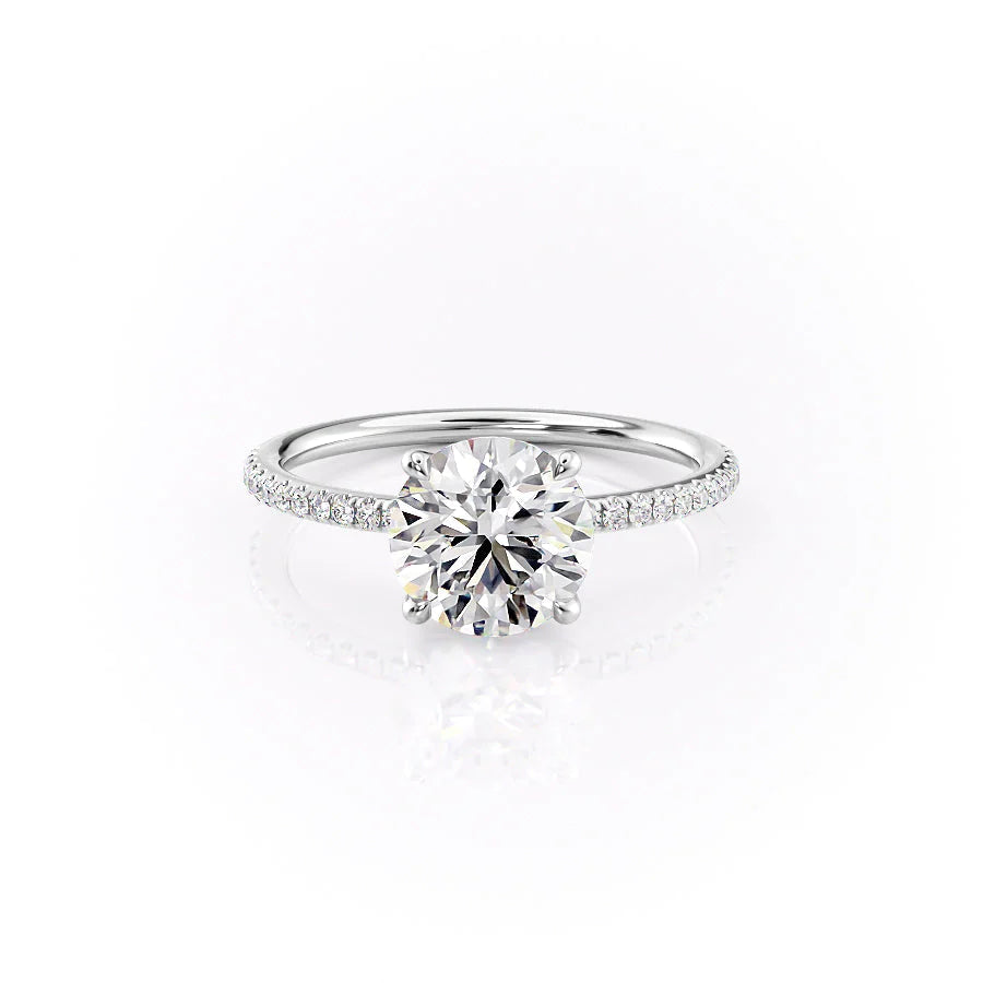 2.50 CT Round Moissanite Pave Setting Engagement Ring - farrellouise