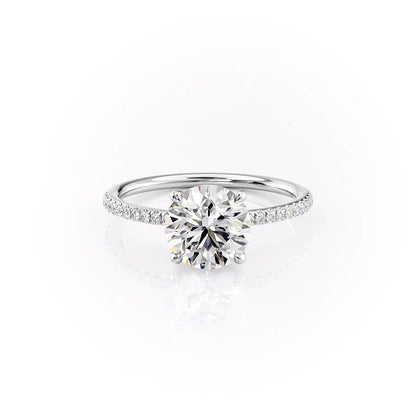 2.50 CT Round Moissanite Pave Setting Engagement Ring - farrellouise