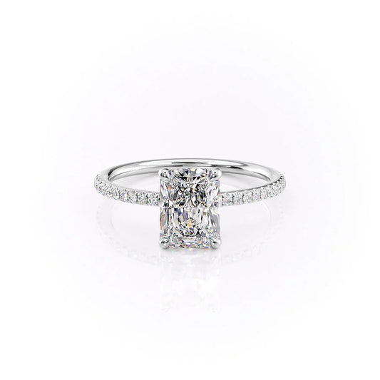 4.0 CT Radiant Moissanite Pave Setting Engagement Ring - farrellouise