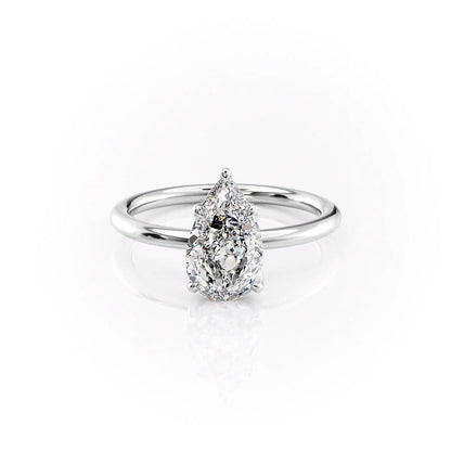 2.50 CT Pear Moissanite Solitaire Engagement Ring - farrellouise