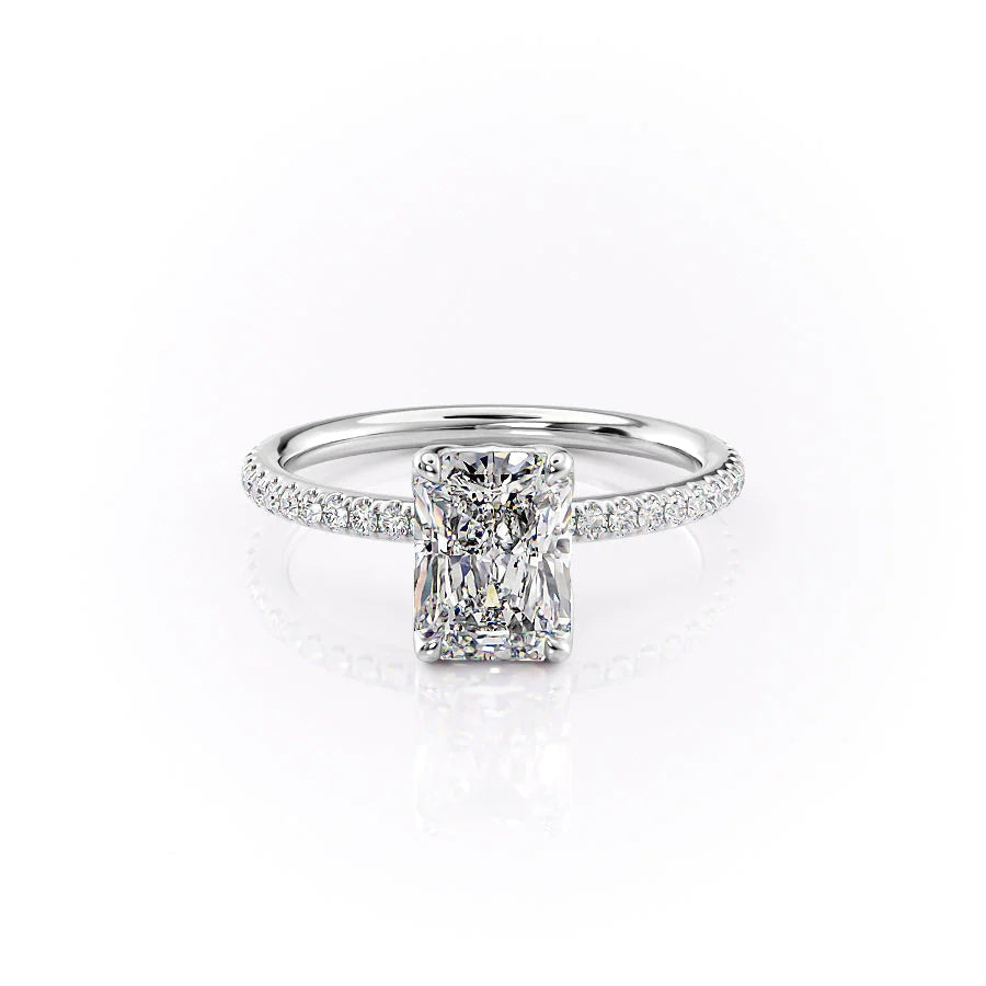 2.0 CT Radiant Moissanite Pave Setting Engagement Ring - farrellouise