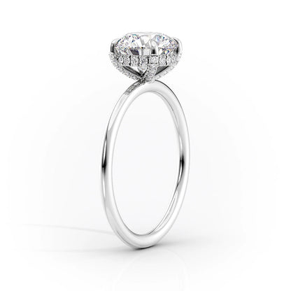 2.0 CT Oval Moissanite Hidden Halo Engagement Ring - farrellouise