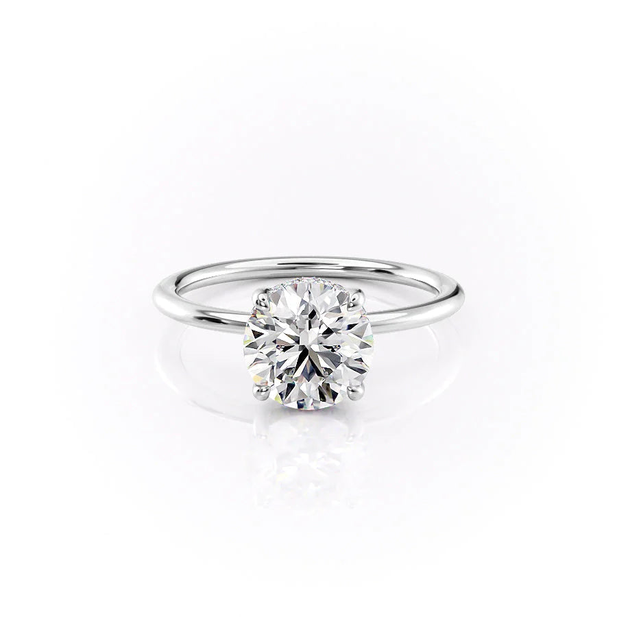 2.50 CT Round Moissanite Hidden Halo Engagement Ring - farrellouise