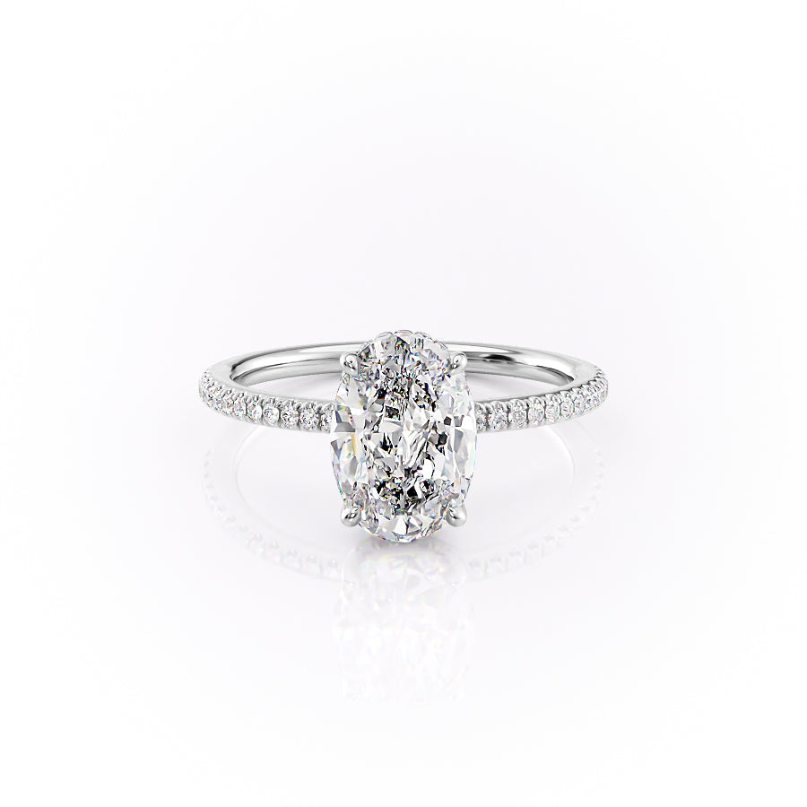 2.0 CT Oval Moissanite Pave Setting Engagement Ring - farrellouise