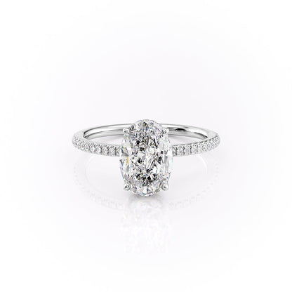 2.0 CT Oval Moissanite Pave Setting Engagement Ring - farrellouise