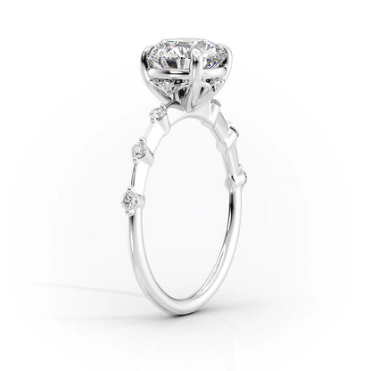 2.0 CT Oval Moissanite Dainty Pave Setting Engagement Ring - farrellouise