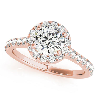 1.50 CT Round Shaped Moissanite Engagement Ring In Halo Design