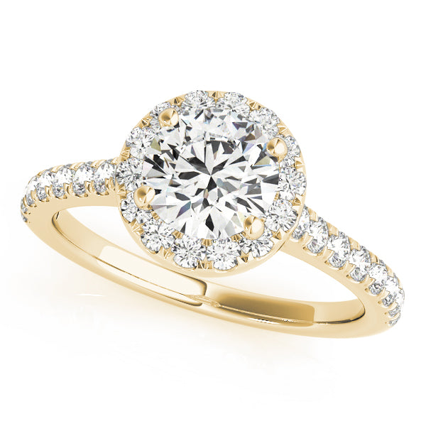 1.50 CT Round Shaped Moissanite Engagement Ring In Halo Design