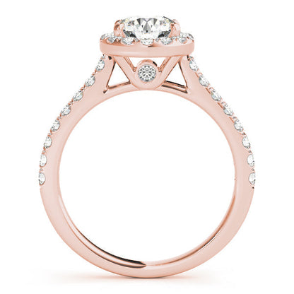 1.50 CT Round Shaped Moissanite Engagement Ring In Halo Design