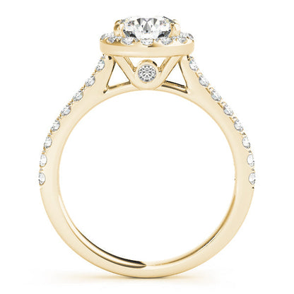 3.5 CT Round Shaped Moissanite Engagement Ring In Halo Design