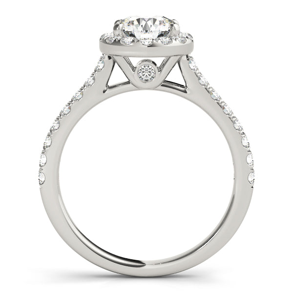 1.50 CT Round Shaped Moissanite Engagement Ring In Halo Design