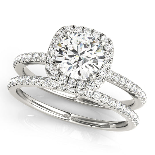 2 CT Round Shaped Moissanite Engagement Ring In Pave Design